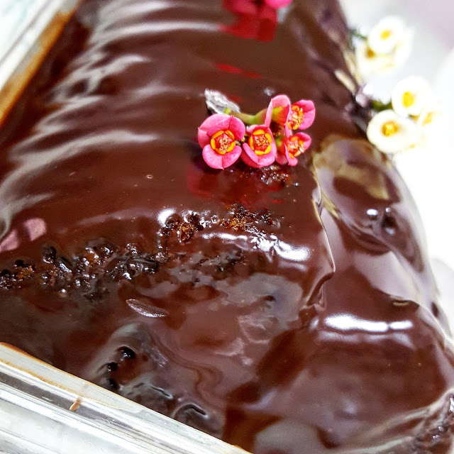 עוגת תפוחים קרם שוקולד